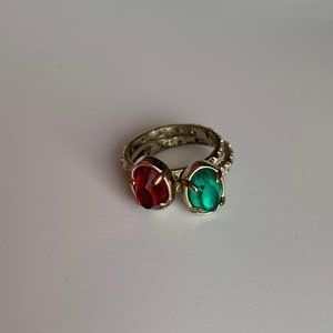 Kendra Scott Red and Green Ring Set